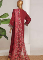 ASTSCS-0203-R-65- 3 Piece Luxury Embroidered Stitched Suit
