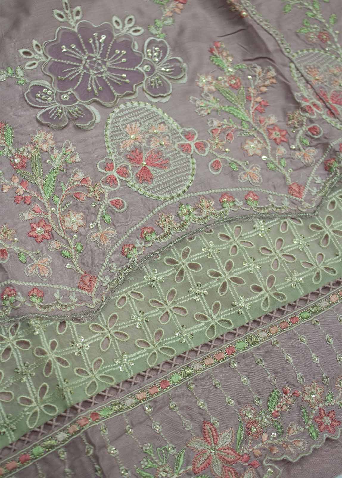 ASTSCS-0207-R-65- 3 Piece Luxury Embroidered Stitched Suit