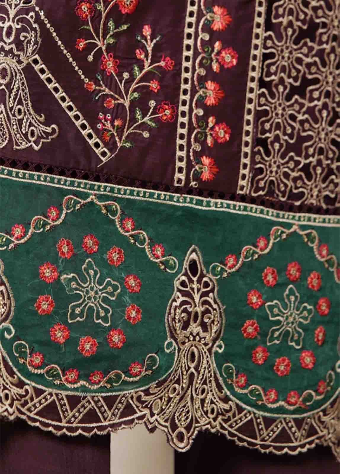 ASTCS-0205 R-065- 3 Piece Luxury Embroidered Stitched Suit