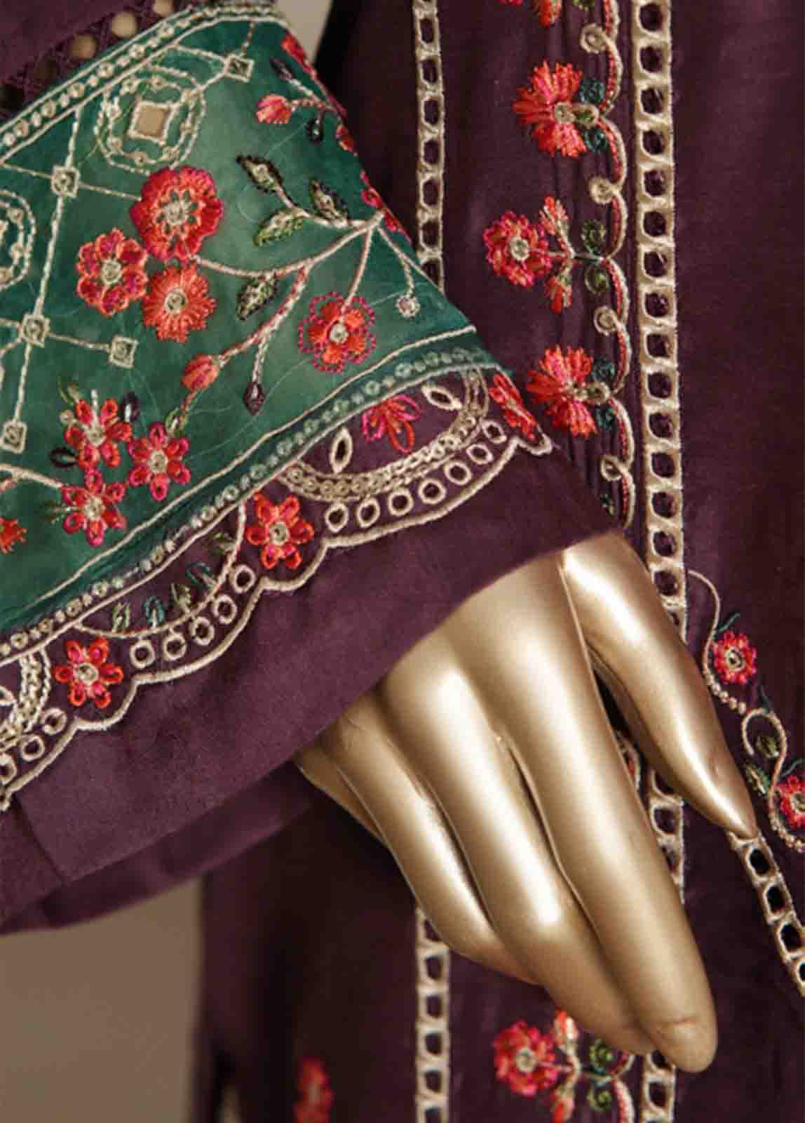 ASTCS-0205 R-065- 3 Piece Luxury Embroidered Stitched Suit