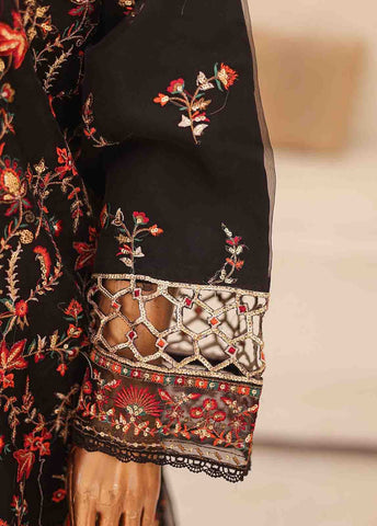 Bin Saeed Fabric - BIL-001 E- 3 Piece Embroidered Organza