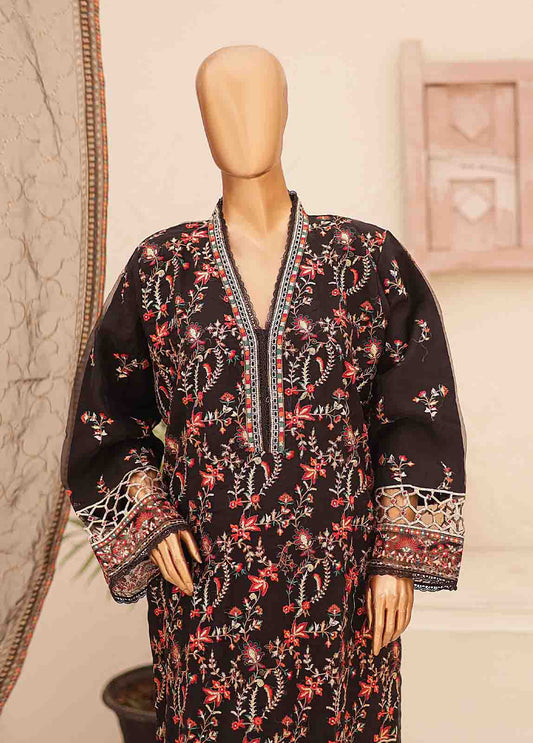 Bin Saeed Fabric - BIL-001 E- 3 Piece Embroidered Organza