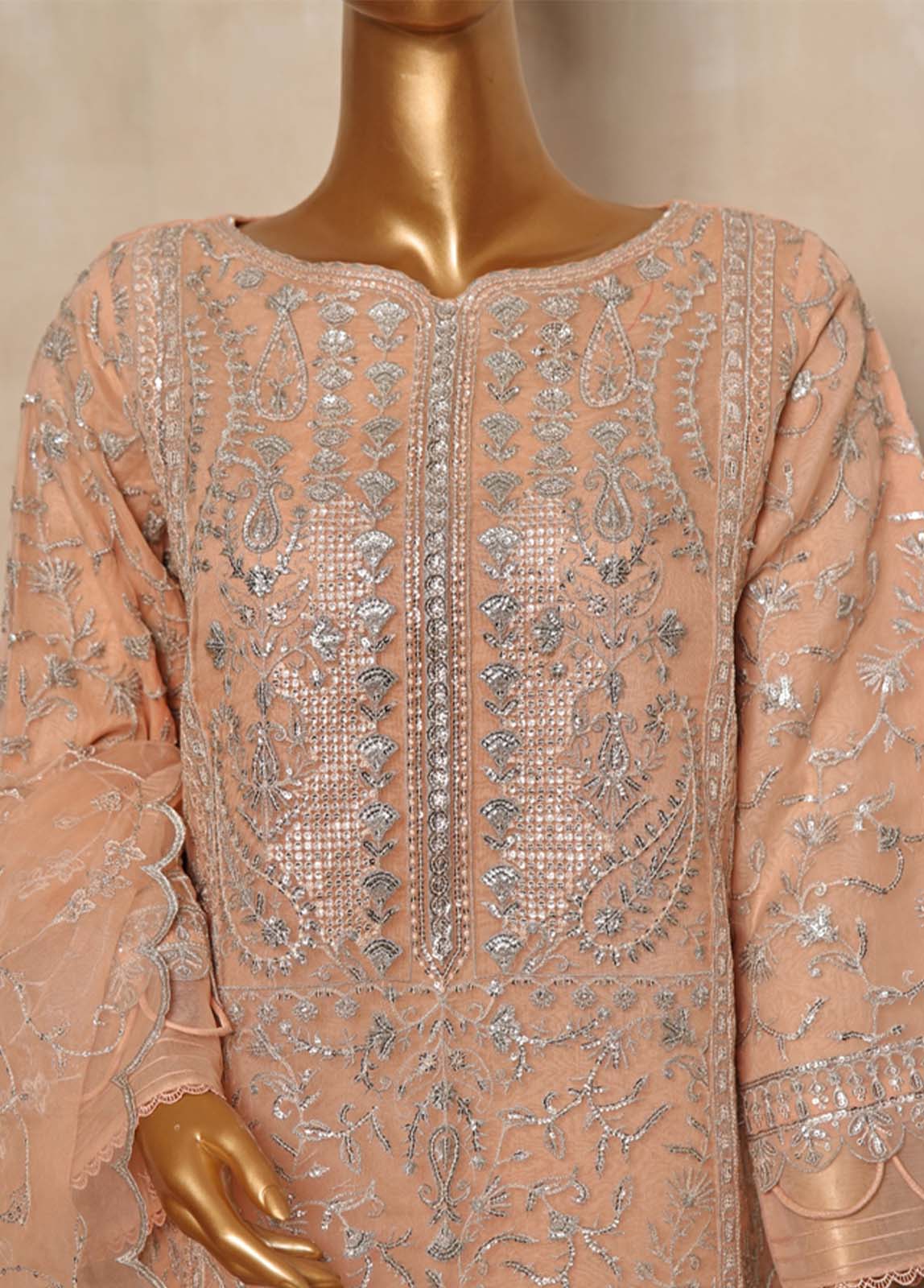Bin Saeed Fabric - BIL-003- 3 Piece Embroidered Organza