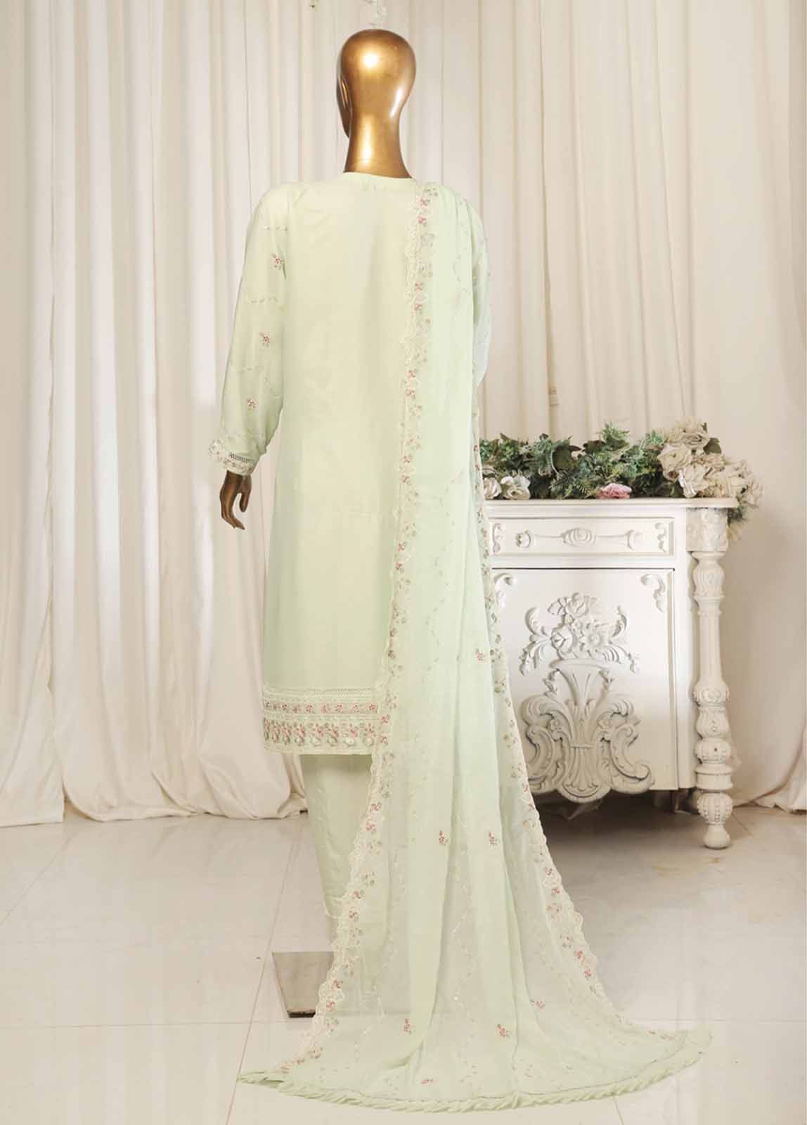 Bin Saeed Fabric - BILC-0013- 3 Piece Chiffon Stitched Suit