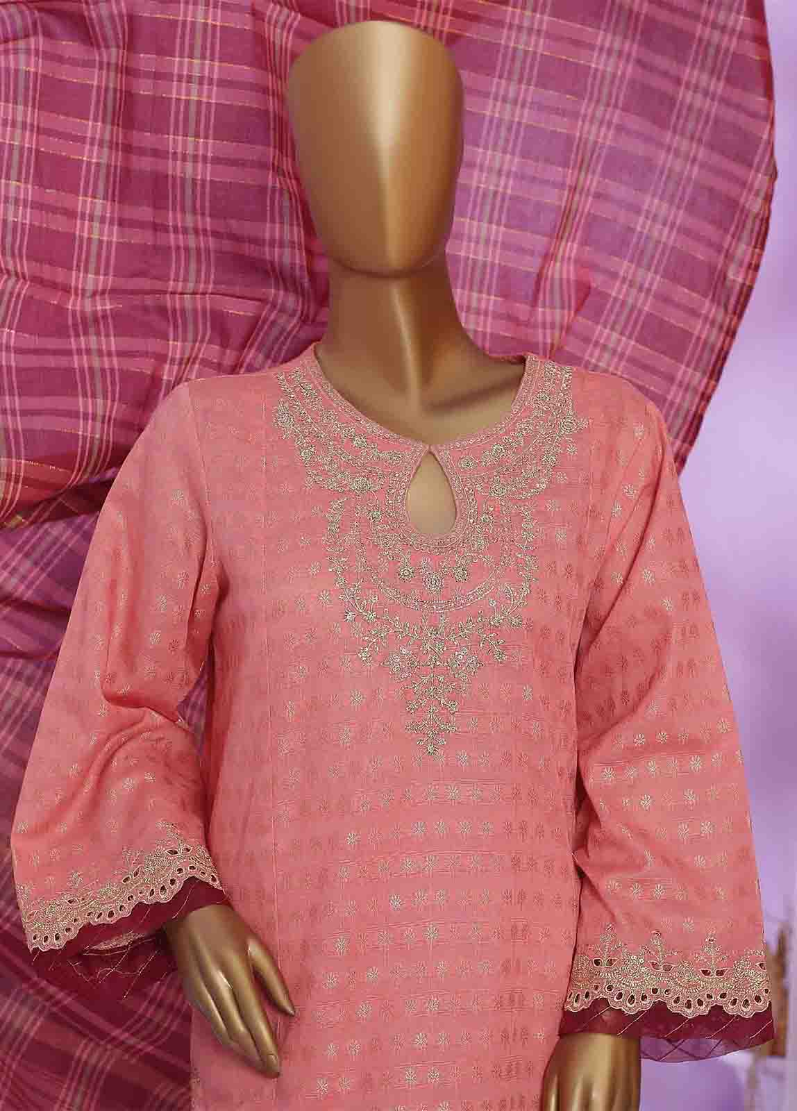 Bin Saeed Fabric - BNE-04- 3 Piece Embroidered Jacquard Suit