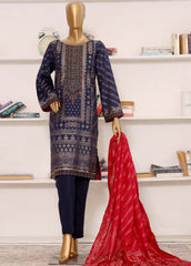 BNE-2303- 3 Piece Embroidered Jacquard Suit