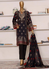 BNE-2316- 3 Piece Embroidered Jacquard Suit