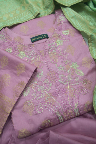 Bin Saeed Fabric - BNS-2313- 3 Piece Jacquard Embroidered Suit