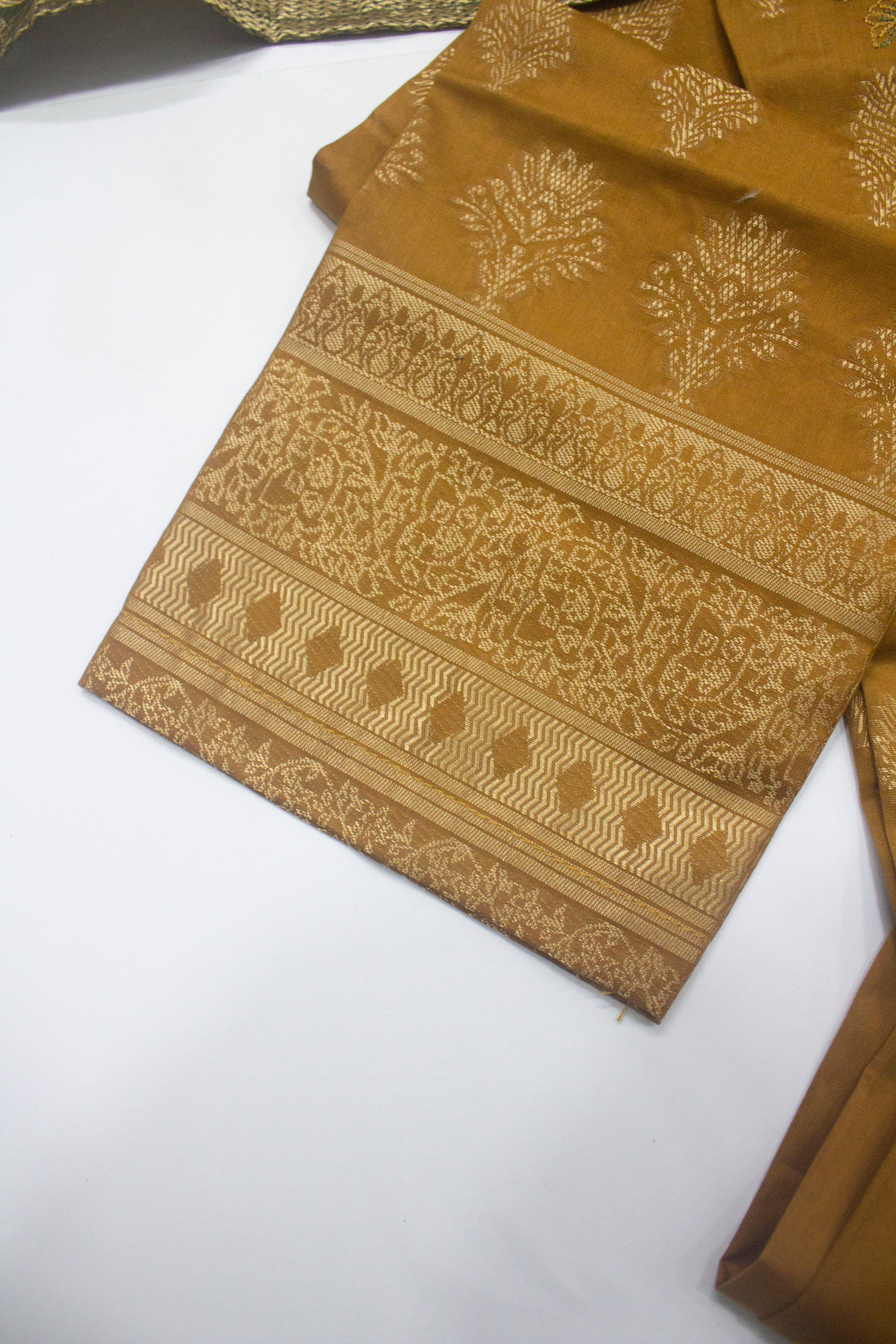 Bin Saeed Fabric - BNS-2314- 3 Piece Jacquard Embroidered Suit