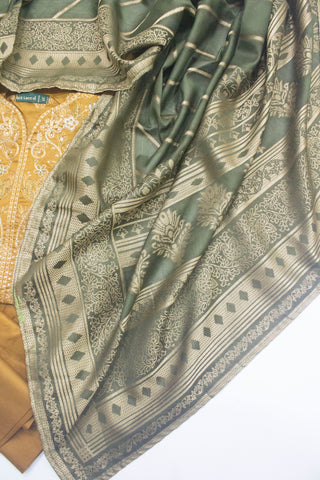 Bin Saeed Fabric - BNS-2314- 3 Piece Jacquard Embroidered Suit