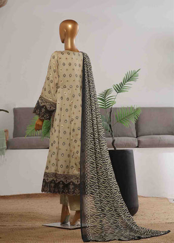 Bin Saeed Fabric - BNS-FR-001- 3 Piece Embroidered Jacquard Stitched Suit