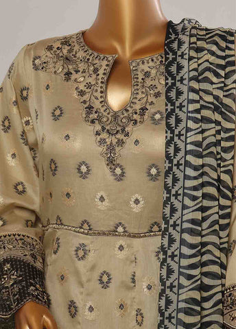Bin Saeed Fabric - BNS-FR-001- 3 Piece Embroidered Jacquard Stitched Suit