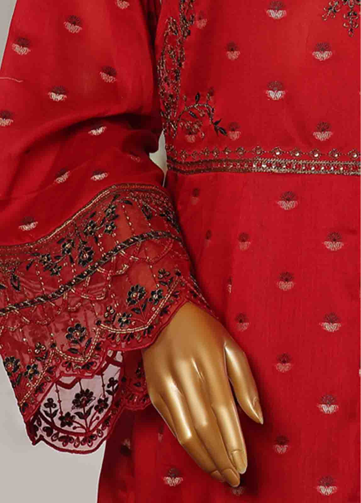 Bin Saeed Fabric - BNS-FR-002- 3 Piece Embroidered Jacquard Stitched Suit