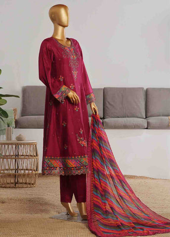 Bin Saeed Fabric - BNS-FR-003- 3 Piece Embroidered Jacquard Stitched Suit