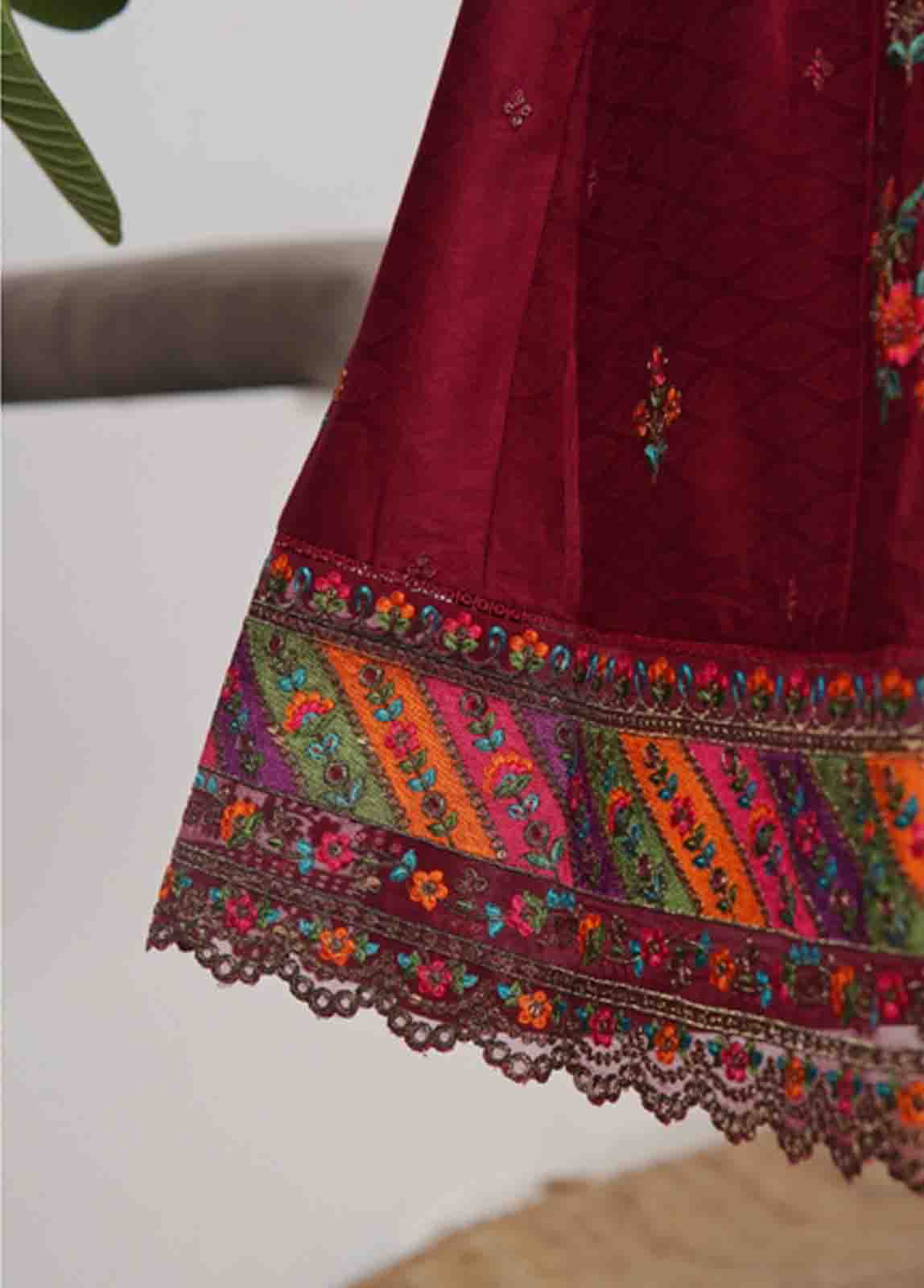 Bin Saeed Fabric - BNS-FR-003- 3 Piece Embroidered Jacquard Stitched Suit