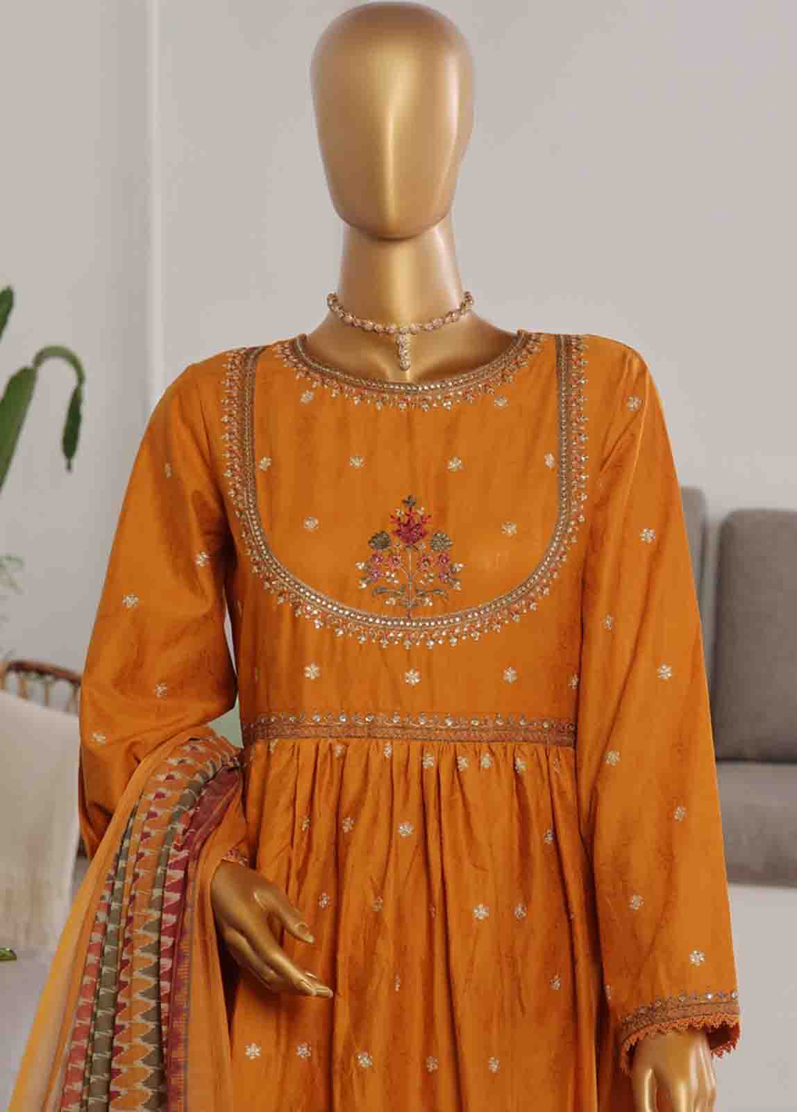 Bin Saeed Fabric - BNS-FR-007- 3 Piece Embroidered Jacquard Stitched Suit