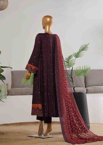 Bin Saeed Fabric - BNS-FR-008- 3 Piece Embroidered Jacquard Stitched Suit