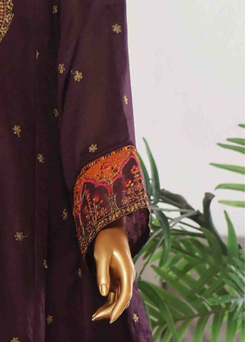 Bin Saeed Fabric - BNS-FR-008- 3 Piece Embroidered Jacquard Stitched Suit
