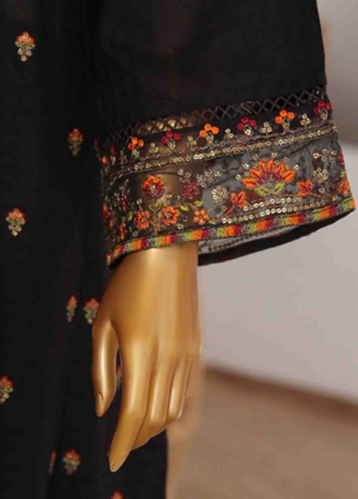 Bin Saeed Fabric - BNS-FR-013- 3 Piece Embroidered Jacquard Stitched Suit