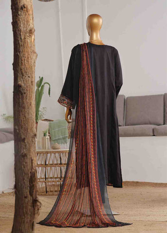 Bin Saeed Fabric - BNS-FR-013- 3 Piece Embroidered Jacquard Stitched Suit