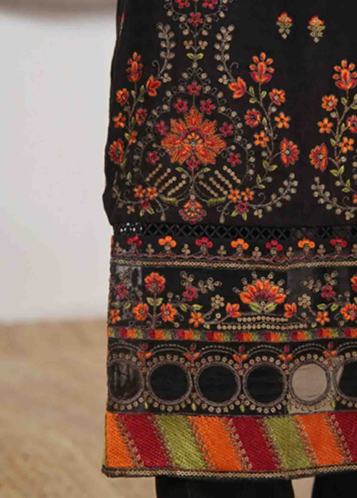 Bin Saeed Fabric - BNS-FR-013- 3 Piece Embroidered Jacquard Stitched Suit