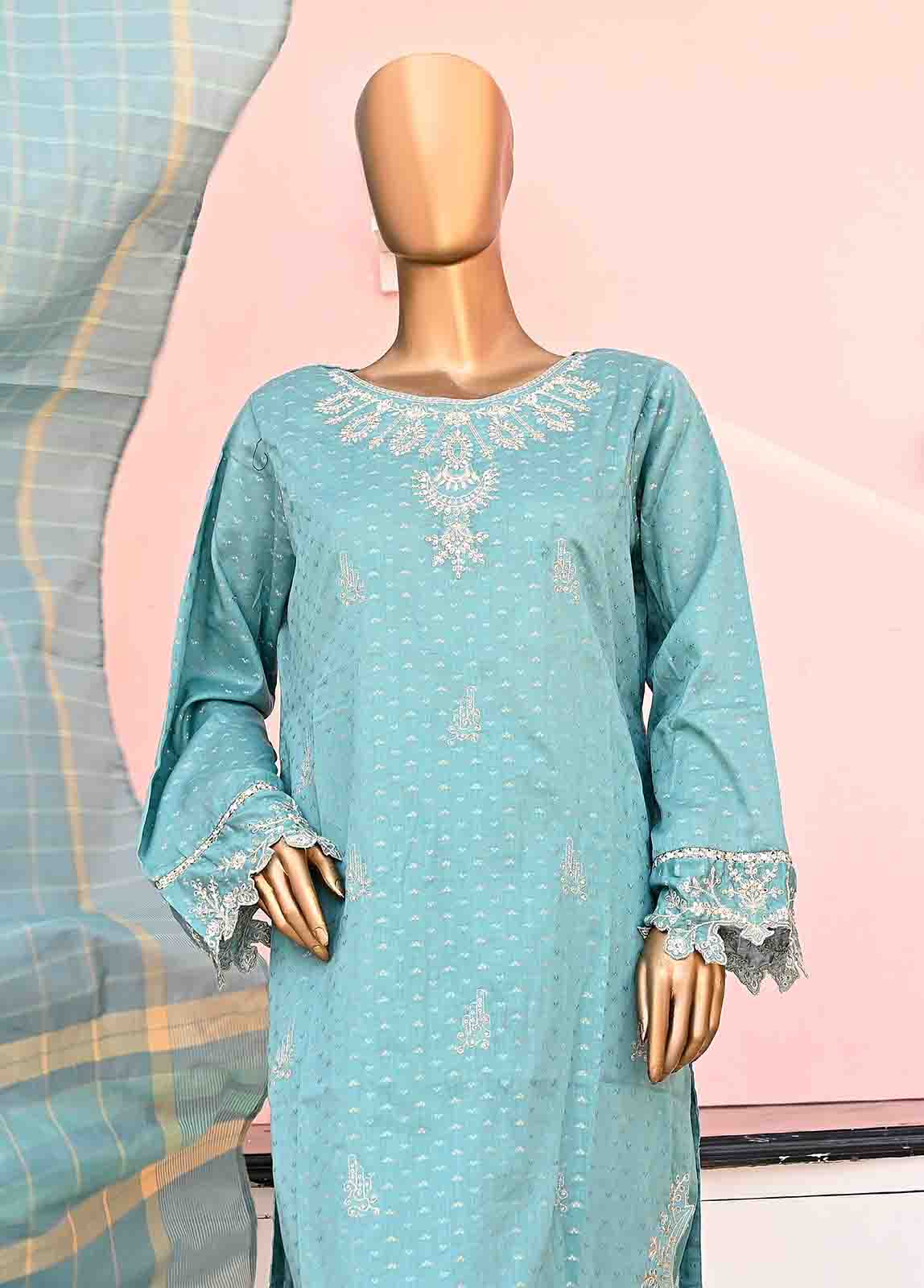 Bin Saeed Fabric - BNSE-013- 3 Piece Jacquard Embroidered collection