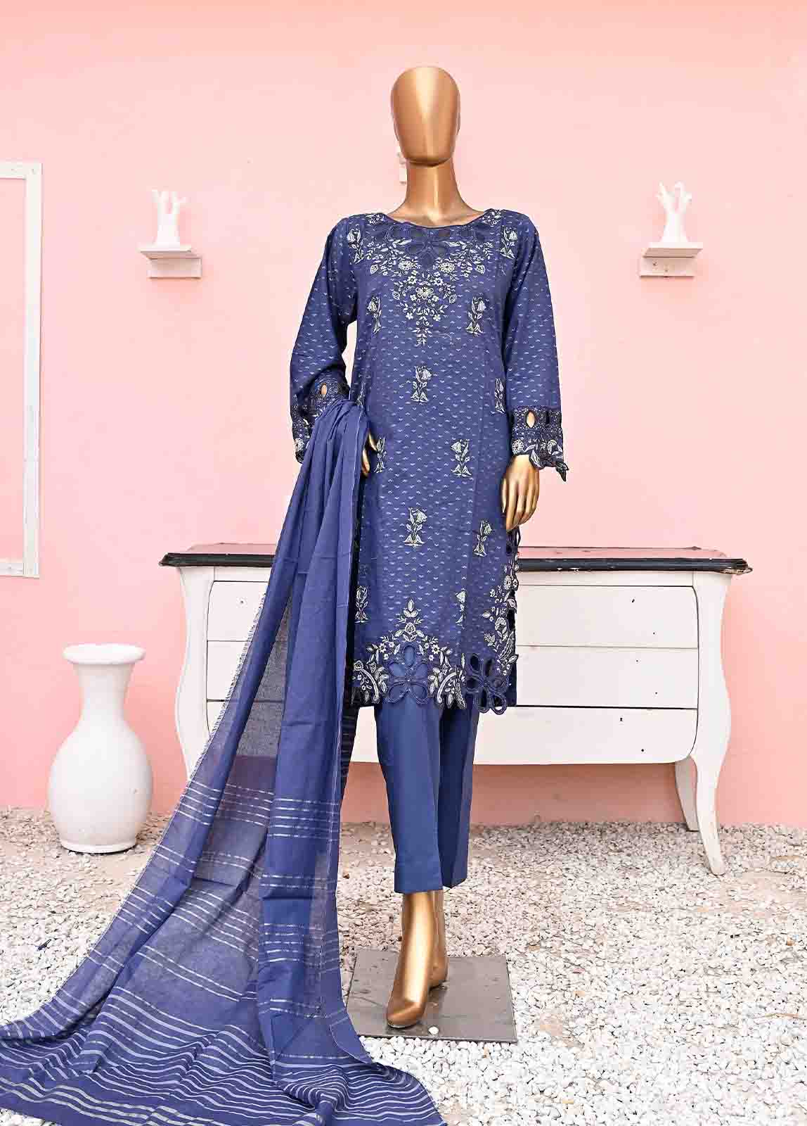 Bin Saeed Fabric - BNSE-016- 3 Piece Jacquard Embroidered collection
