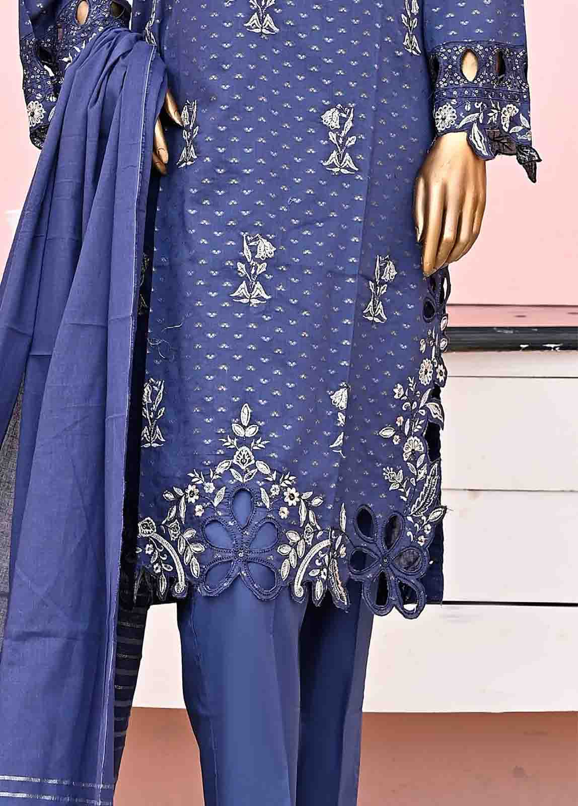 Bin Saeed Fabric - BNSE-016- 3 Piece Jacquard Embroidered collection