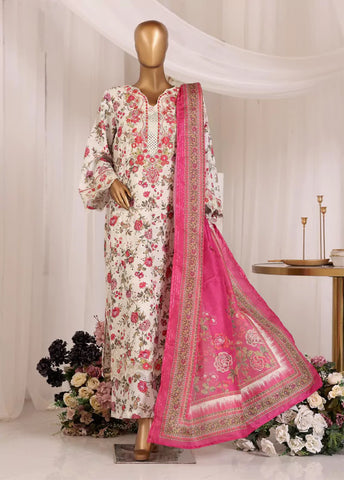 3 Piece Chikankari Stitched MultiColor Lawn Suit with Trouser & Dupatta