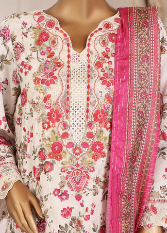 3 Piece Chikankari Stitched MultiColor Lawn Suit with Trouser & Dupatta