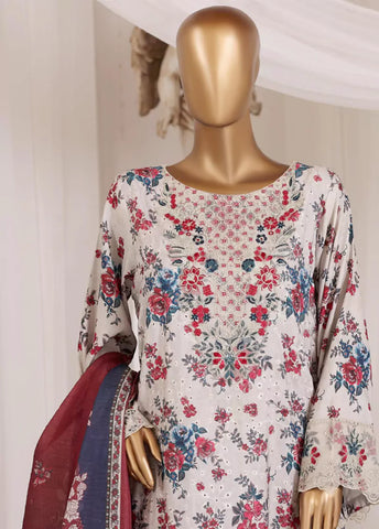 3 Piece Chikankari Stitched MultiColor Lawn Suit with Trouser & Dupatta