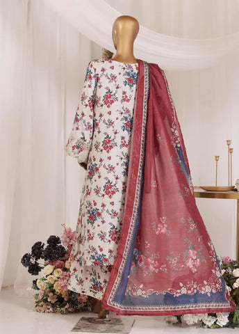 3 Piece Chikankari Stitched MultiColor Lawn Suit with Trouser & Dupatta