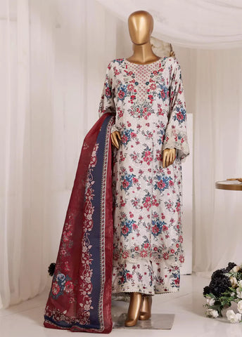 3 Piece Chikankari Stitched MultiColor Lawn Suit with Trouser & Dupatta