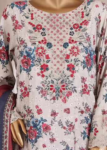 3 Piece Chikankari Stitched MultiColor Lawn Suit with Trouser & Dupatta