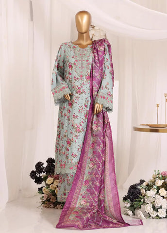 3 Piece Chikankari Stitched Mint Green Color Lawn Suit with Trouser & Dupatta