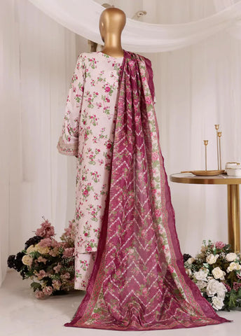 3 Piece Chikankari Stitched Pastel Pink Color Lawn Suit with Trouser & Dupatta