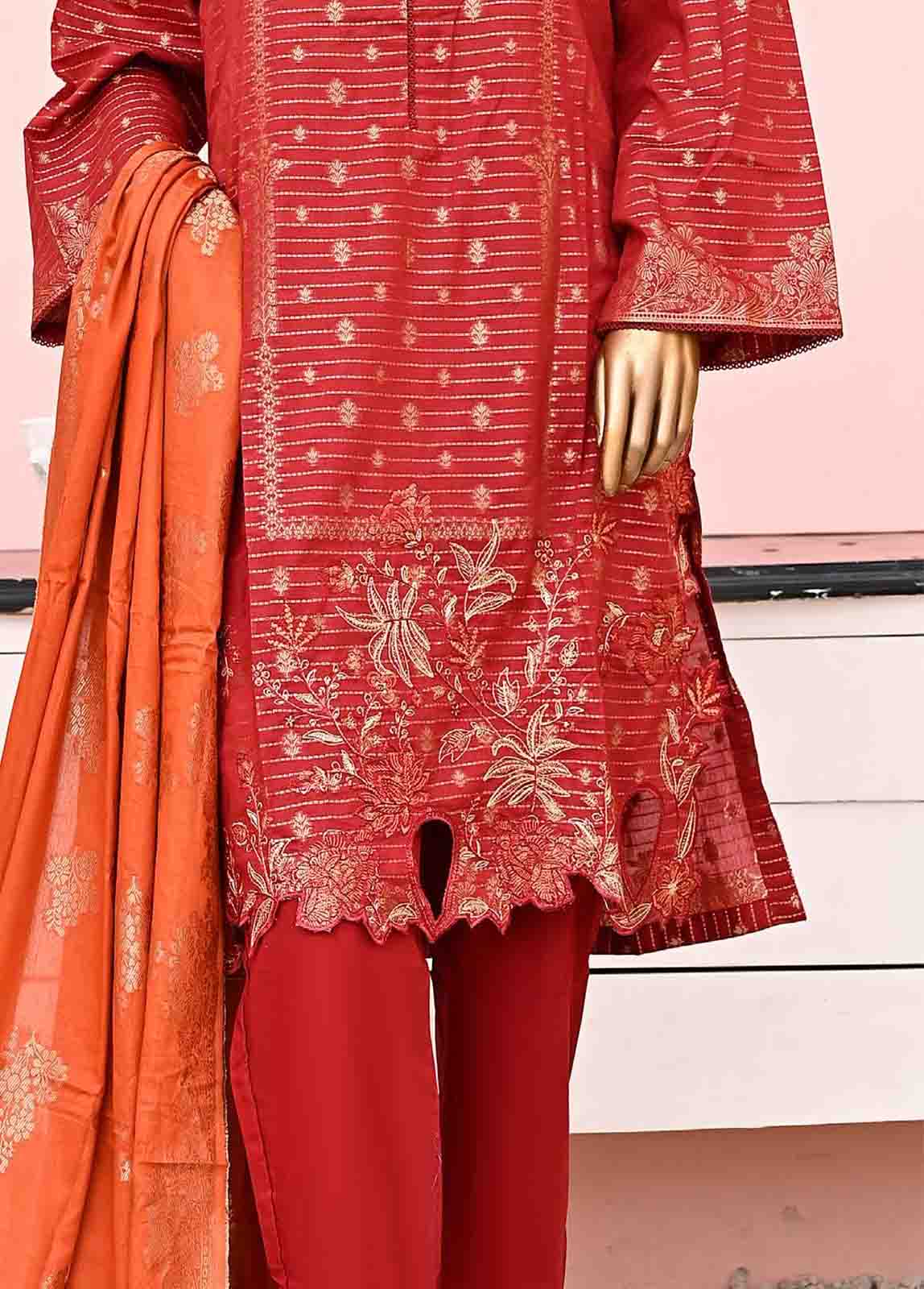 Bin Saeed Fabric - BS-2304- 3 Piece Jacquard Embroidered collection