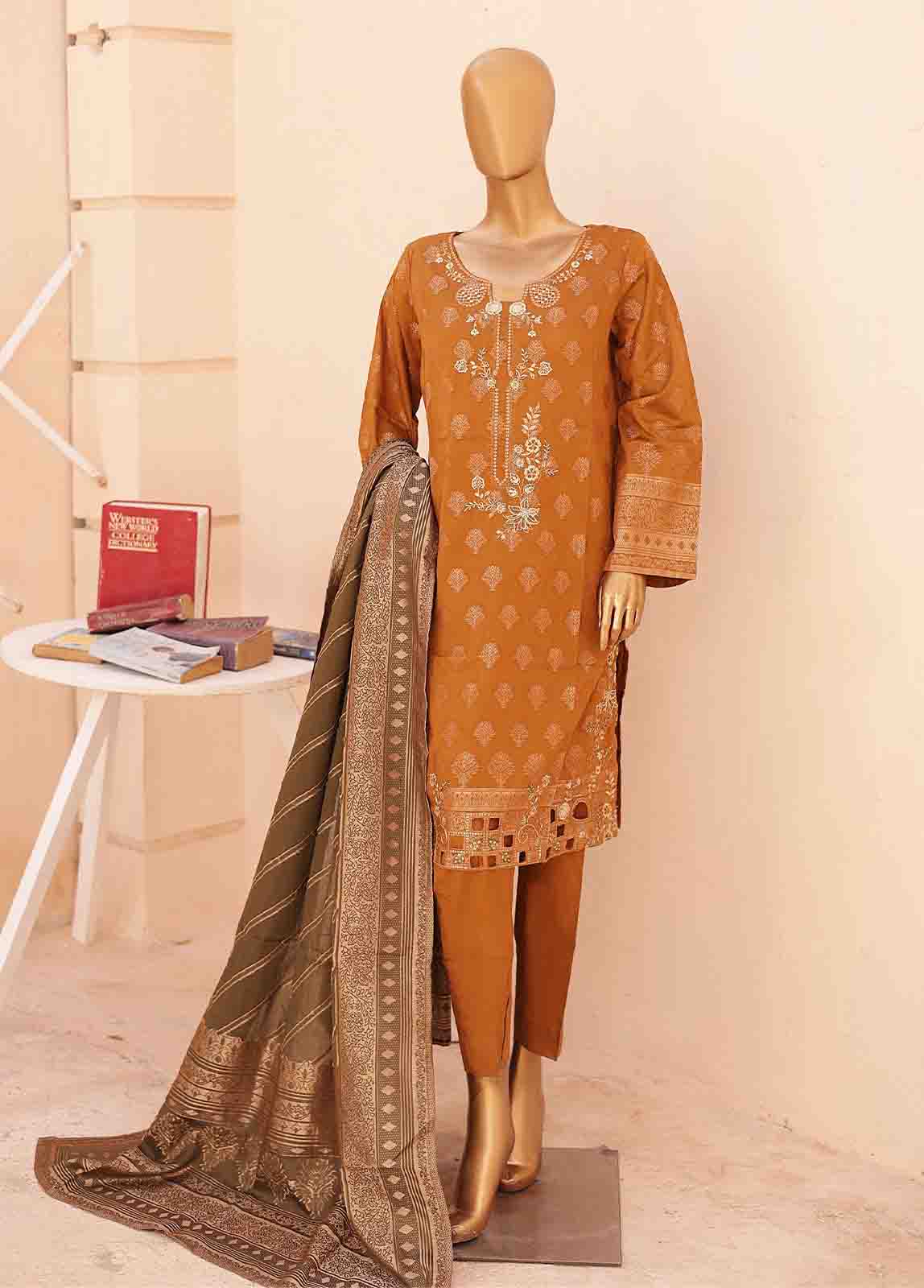 Bin Saeed Fabric - BSE-2304-3 Piece Jacquard Stitched Suit