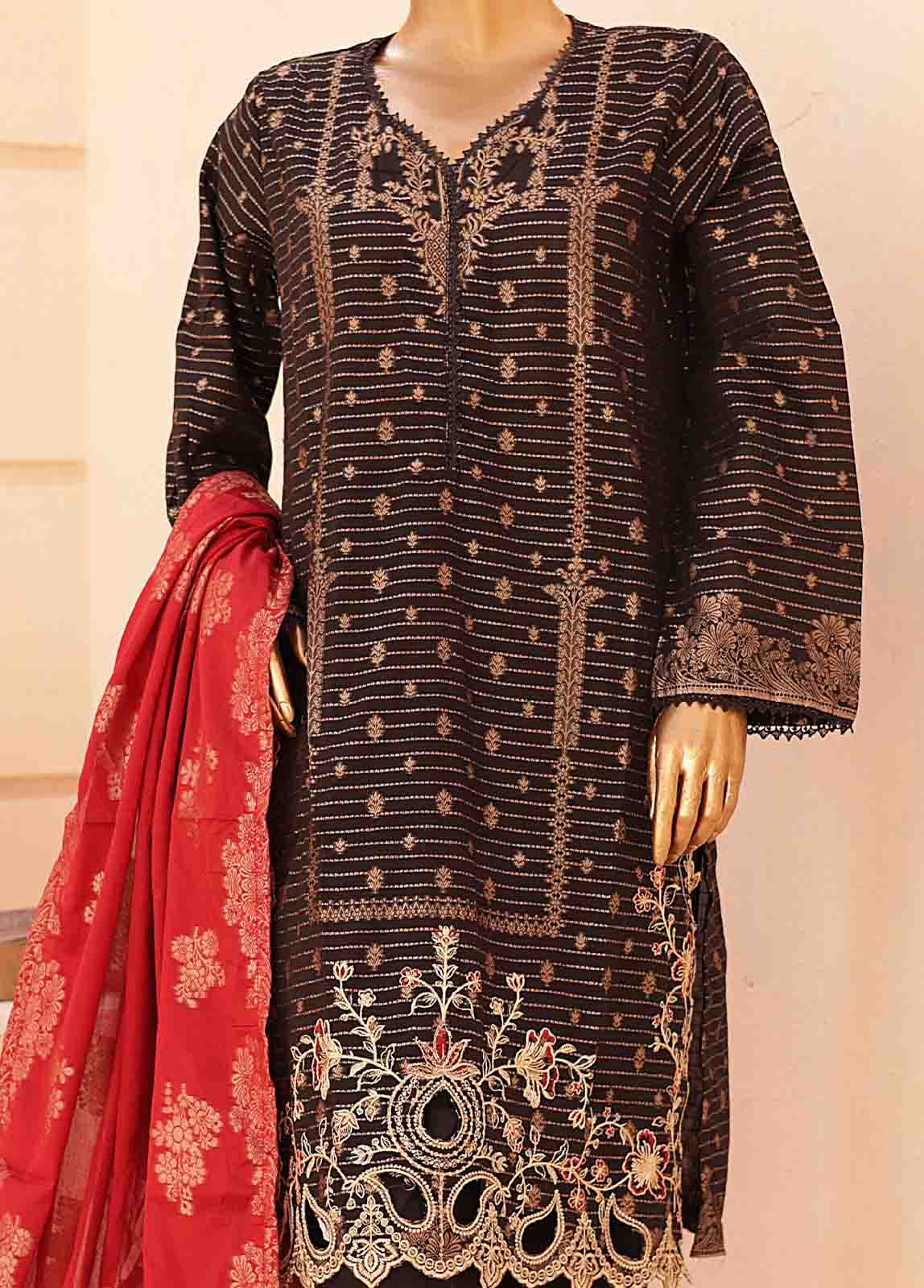 Bin Saeed Fabric - BSE-2305-3 Piece Jacquard Stitched Suit