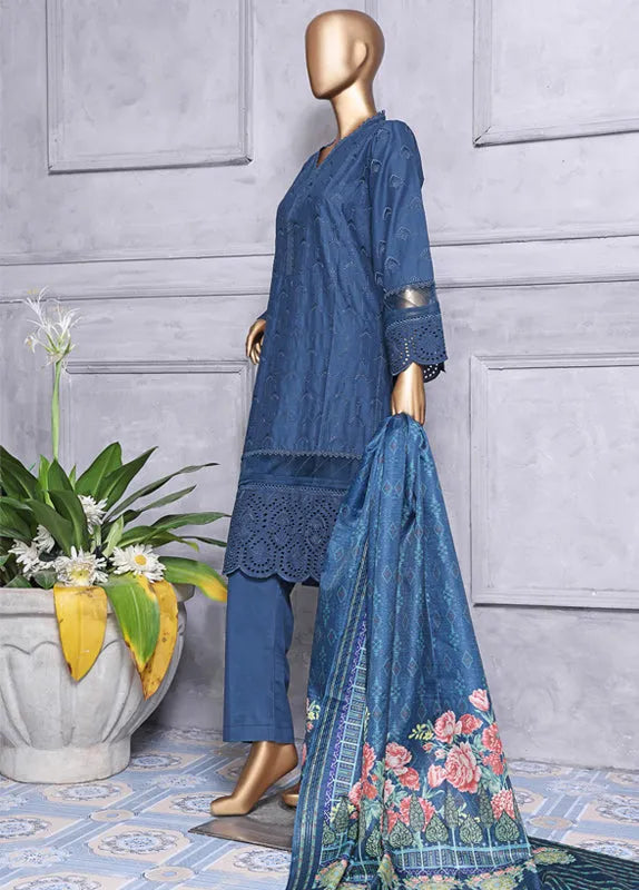 Bin Saeed Fabric - BTS-0014 - 3 Piece ChikanKari Stitched Suit