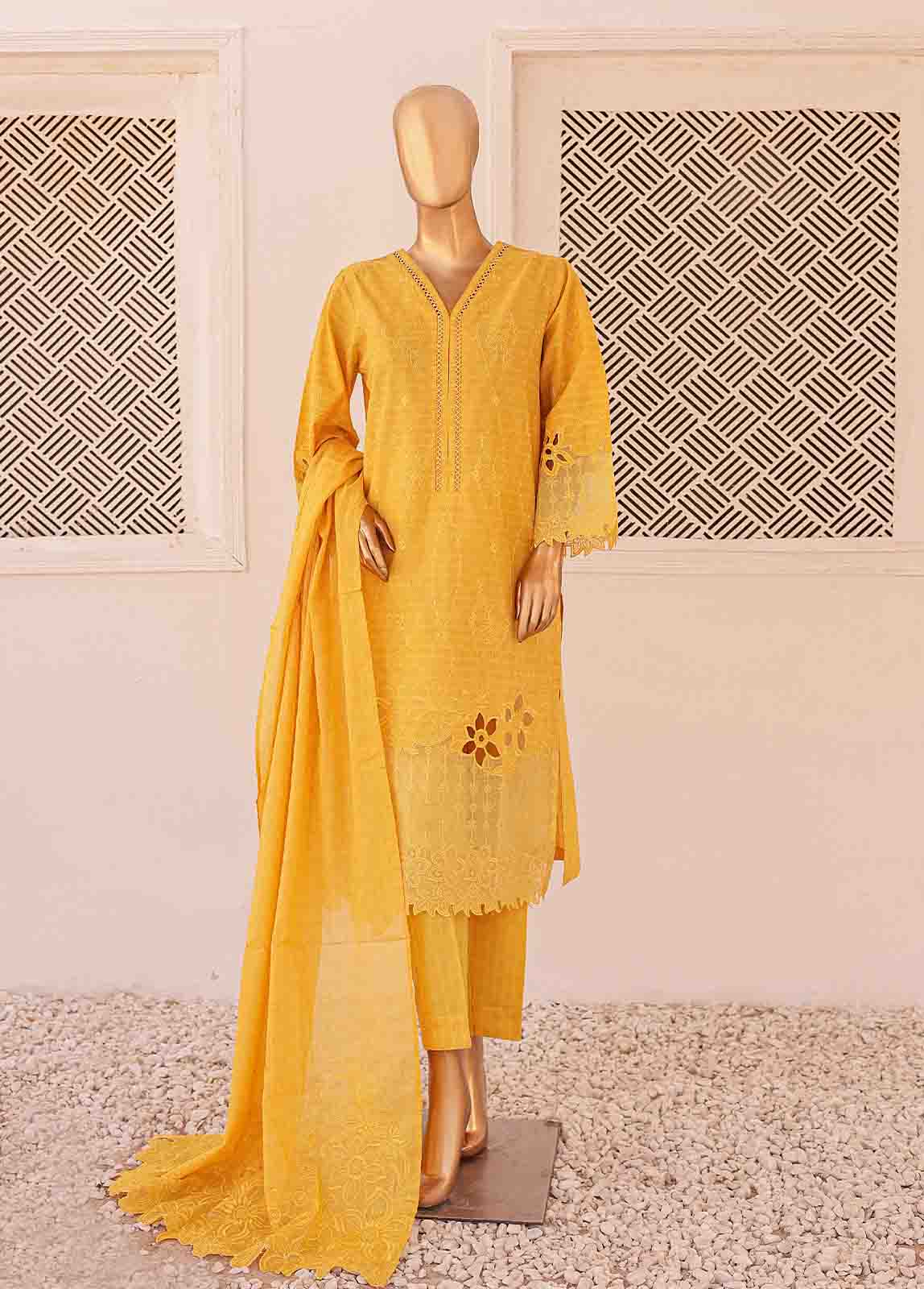 Bin Saeed Fabric - CK-ED-455 B-3 Piece Chikankari Stitched Suit