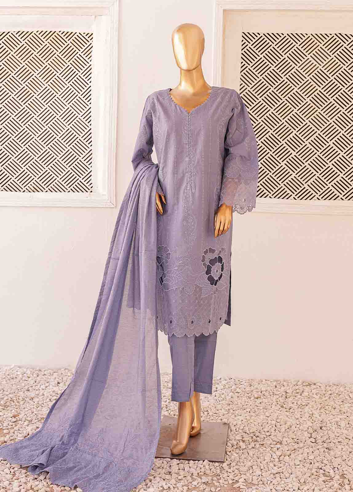 Bin Saeed Fabric - CK-ED-456 A-3 Piece Chikankari Stitched Suit