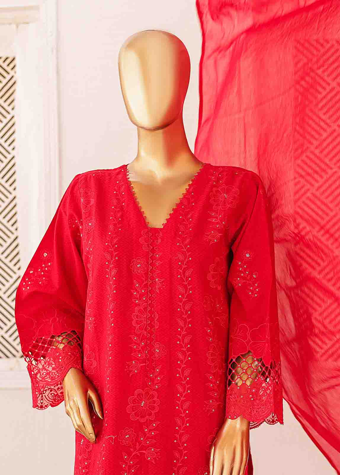 Bin Saeed Fabric - CK-ED-457 A-3 Piece Chikankari Stitched Suit