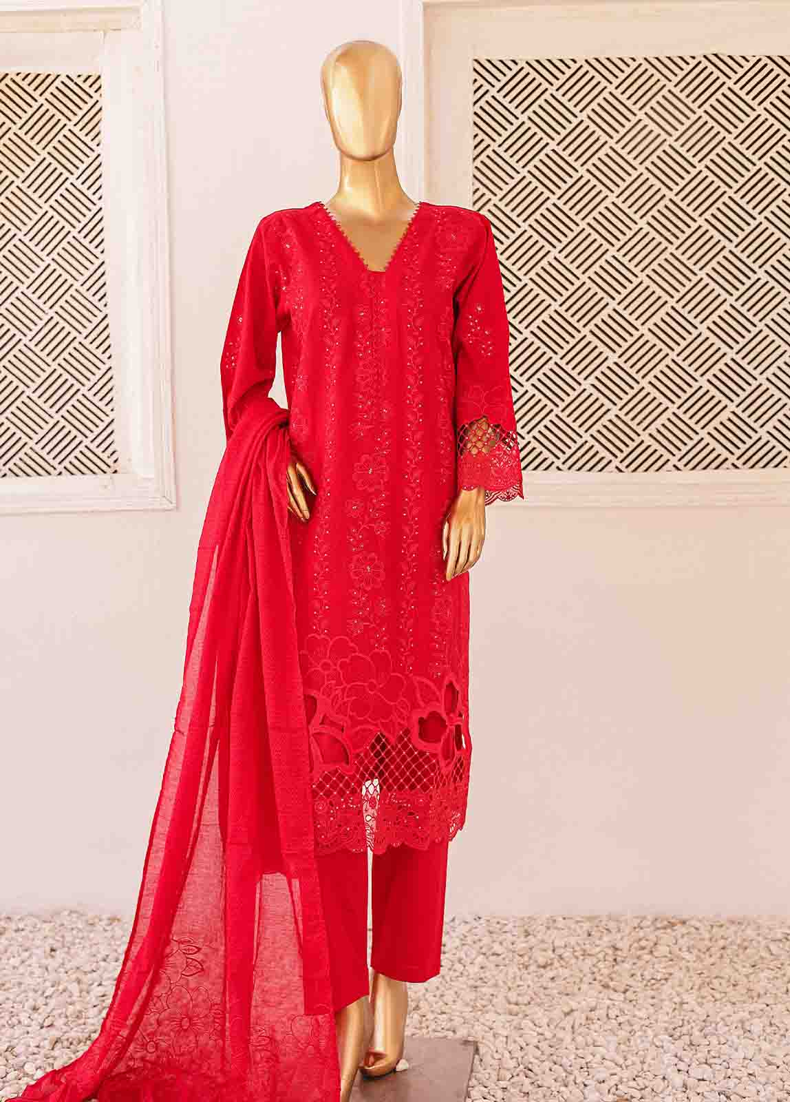 Bin Saeed Fabric - CK-ED-457 A-3 Piece Chikankari Stitched Suit