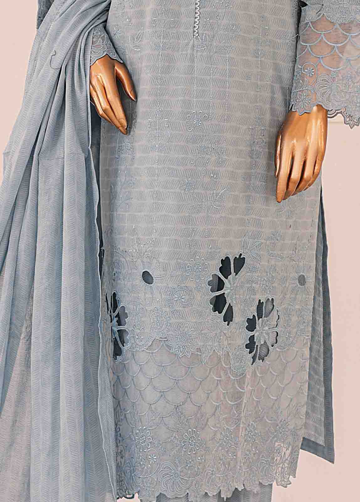 Bin Saeed Fabric - CK-ED-458 B-3 Piece Chikankari Stitched Suit