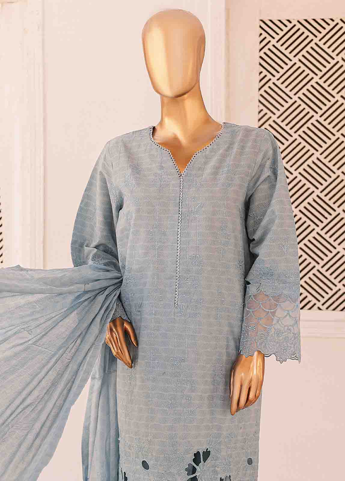 Bin Saeed Fabric - CK-ED-458 B-3 Piece Chikankari Stitched Suit
