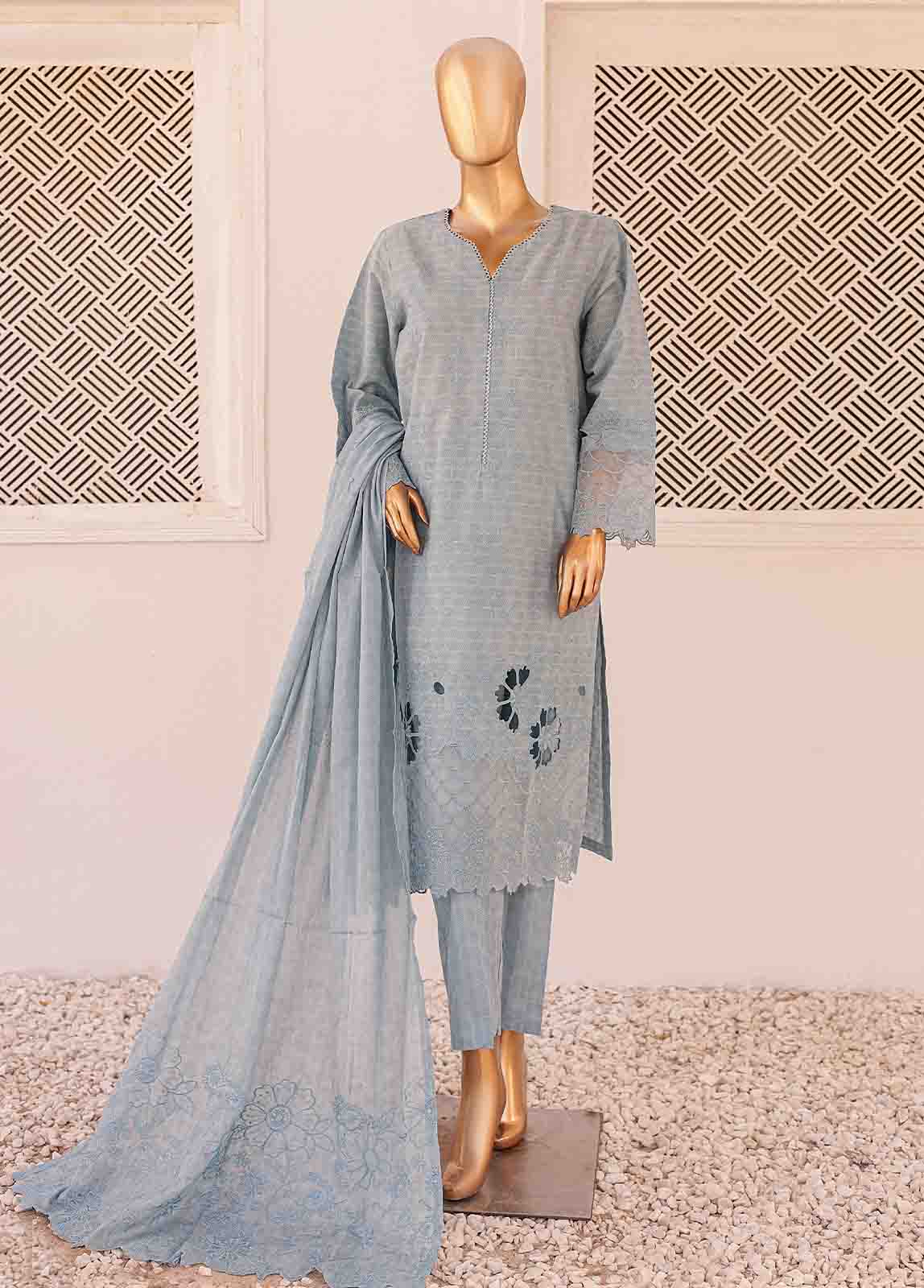 Bin Saeed Fabric - CK-ED-458 B-3 Piece Chikankari Stitched Suit