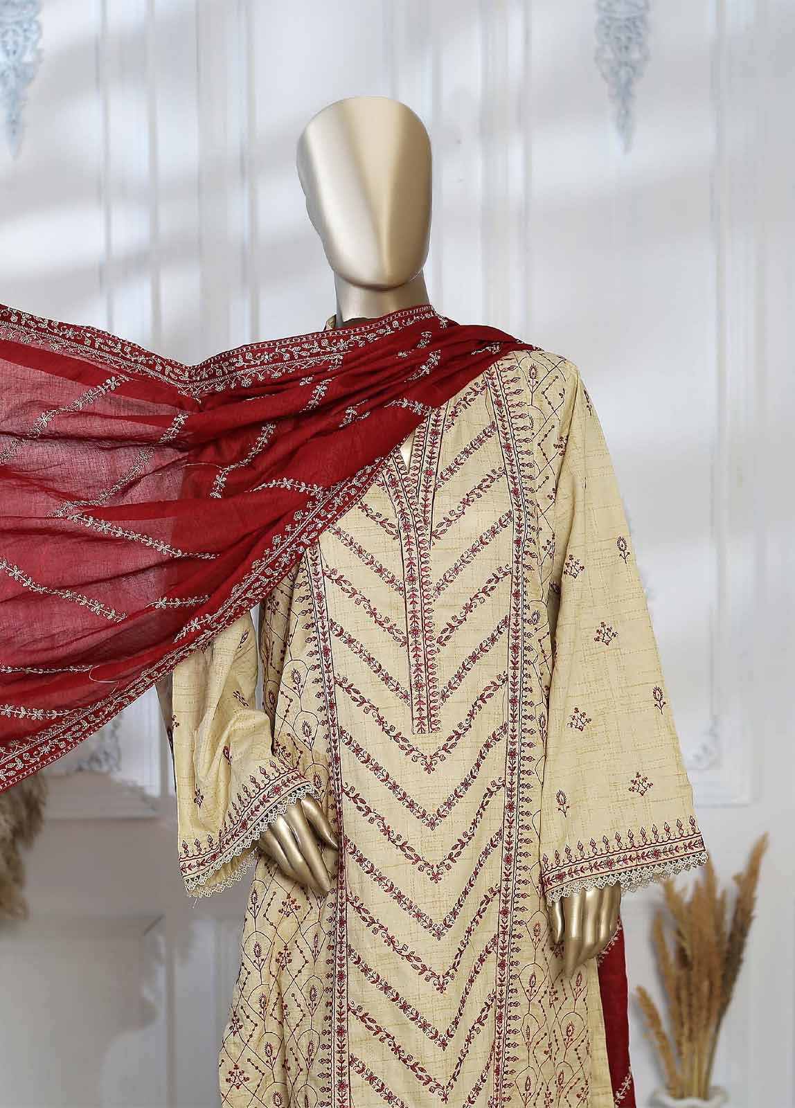 Bin Saeed Fabric - CMS-26-TF- 3 Piece Embroidered Stitched Suit