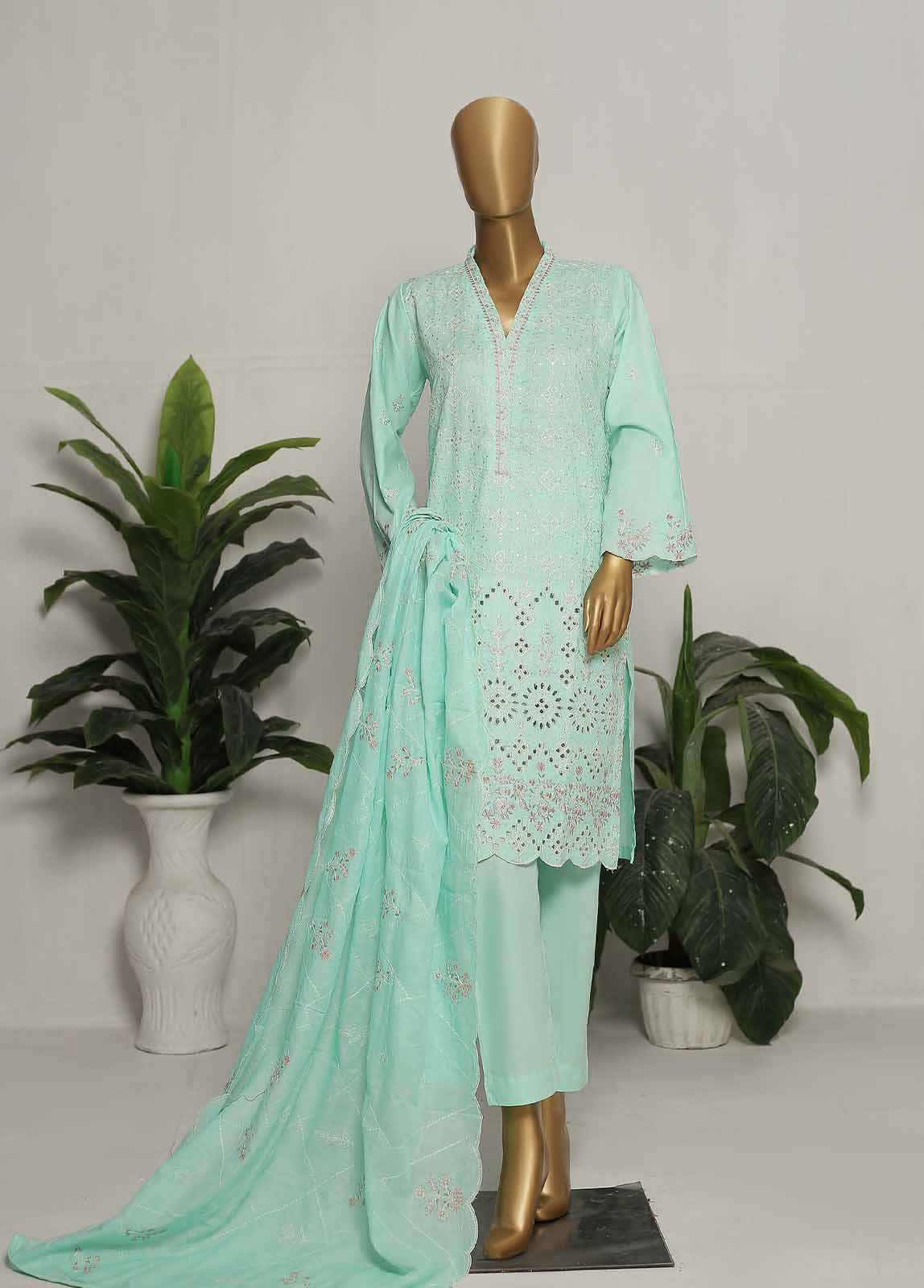 Bin Saeed Fabric - CMS-28-TF- 3 Piece Embroidered Stitched Suit