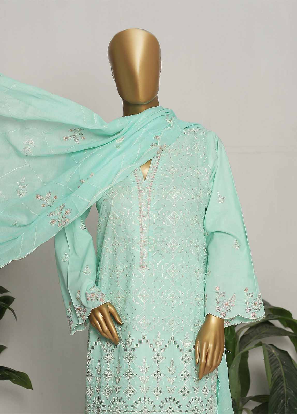 Bin Saeed Fabric - CMS-28-TF- 3 Piece Embroidered Stitched Suit
